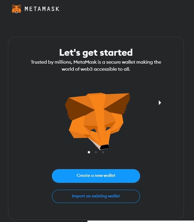 New wallet on metamask