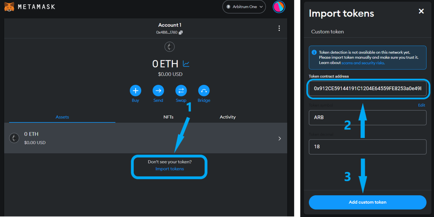 Import token arb