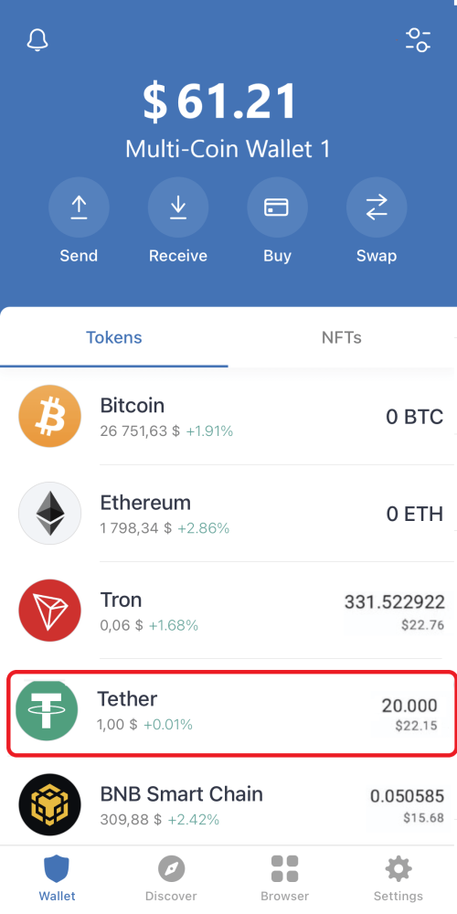 got the USDT on the Arbitrum network